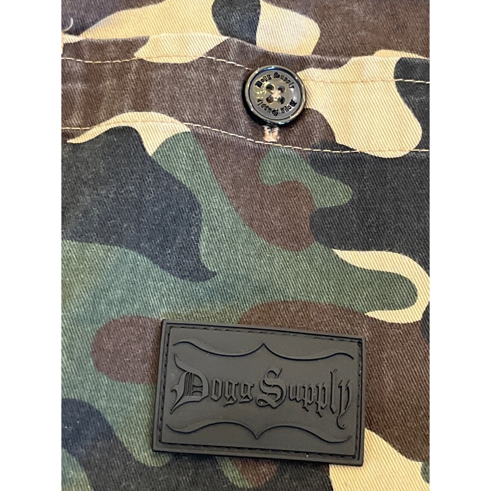 Dogg Supply by Snoop Dogg Reversible Camo Khaki Full Zip Jacket Mens‎ Medium